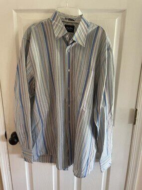 Indigo Palms by Tommy Bahama men's striped Dress Shirt L Large NWOT New
